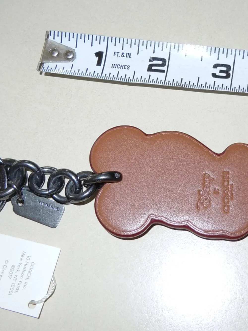 COACH X DISNEY MICKEY MOUSE LEATHER BAG CHARM F59866 NWT